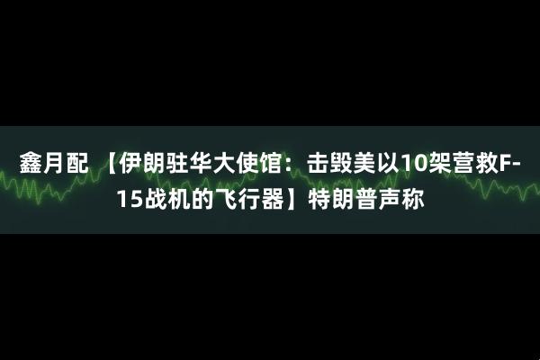 鑫月配 【伊朗驻华大使馆：击毁美以10架营救F-15战机的飞行器】特朗普声称